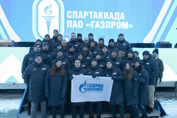 Спортсмены «Газпром трансгаз Санкт-Петербург» на церемонии открытия зимней Спартакиады ПАО «Газпром».