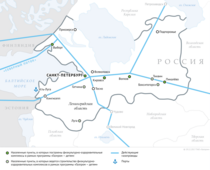 Схема магистральных газопроводов в Санкт-Петербурге и Ленинградской области