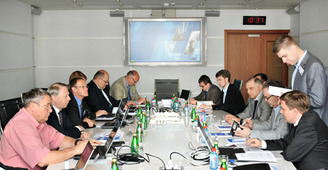 Во время совещания в центральном офисе ООО «Газпром трансгаз Санкт-Петербург».