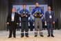 Александр Ерохин, кабельщик-спайщик Службы связи филиала «Газпром трансгаз Санкт-Петербург» — Новгородское ЛПУМГ, награжден дипломом 2-й степени (на фото второй слева)