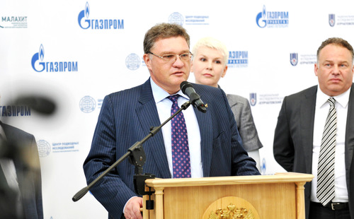 Генеральный директор ООО «Газпром трансгаз Санкт-Петербург» Георгий Фокин на торжественной церемонии закладки обитаемого подводного аппарата