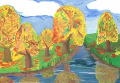 «Осенний пейзаж», автор Софья Бородюк, 9 лет (Новгородское ЛПУМГ)