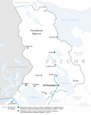 Схема магистральных газопроводов в Карелии
