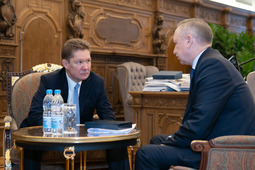 Алексей Миллер и Александр Беглов во время встречи