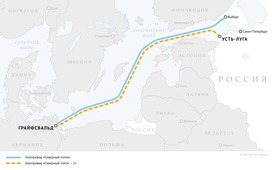 Схема газопроводов «Северный поток» и «Северный поток — 2»
