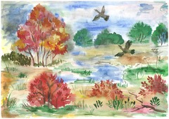 «Осень. На болоте», автор Валерия Деменчук, 12 лет (Колпинское ЛПУМГ)